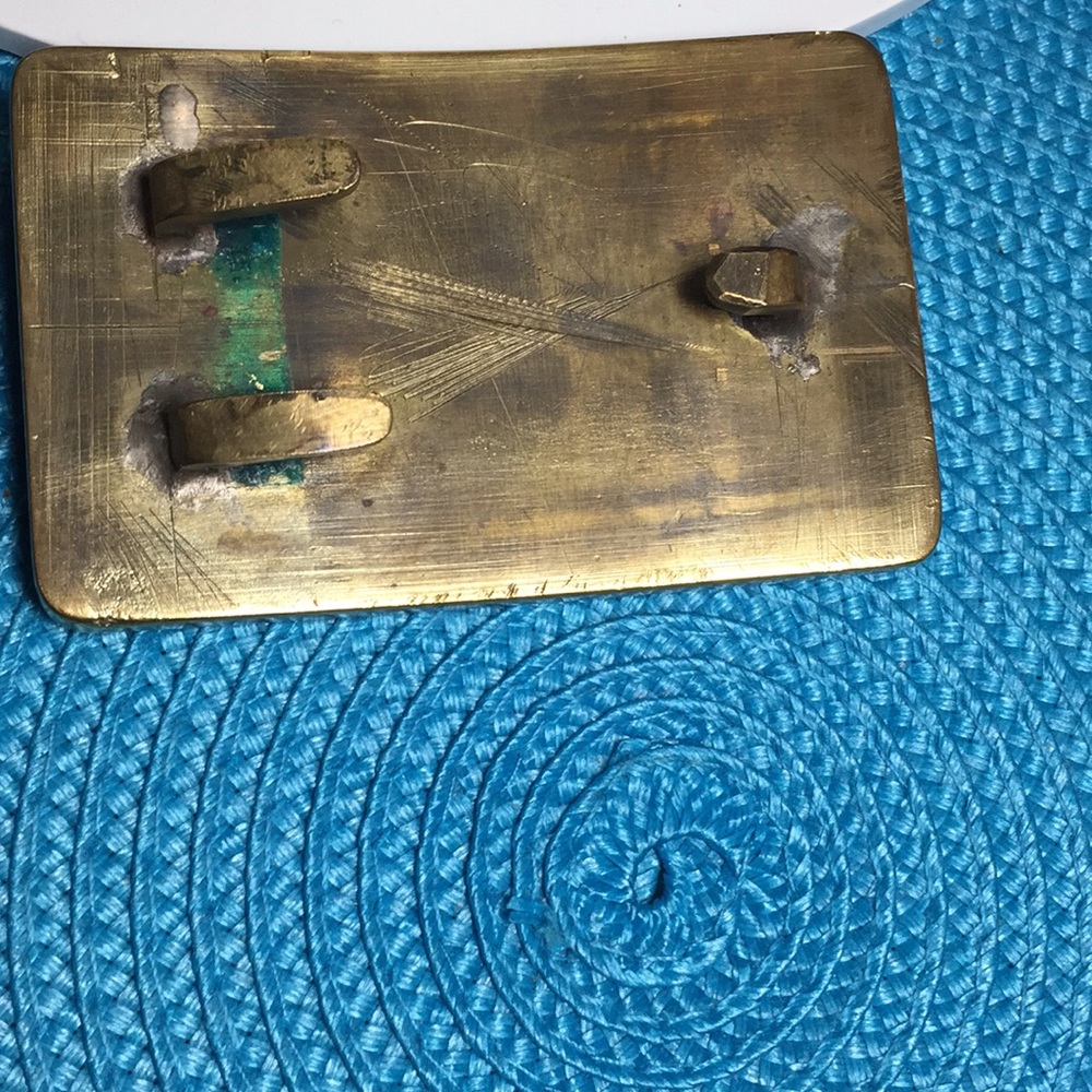 Infinity Belt Buckle Solid Brass Nail-Beaten Back - image 4